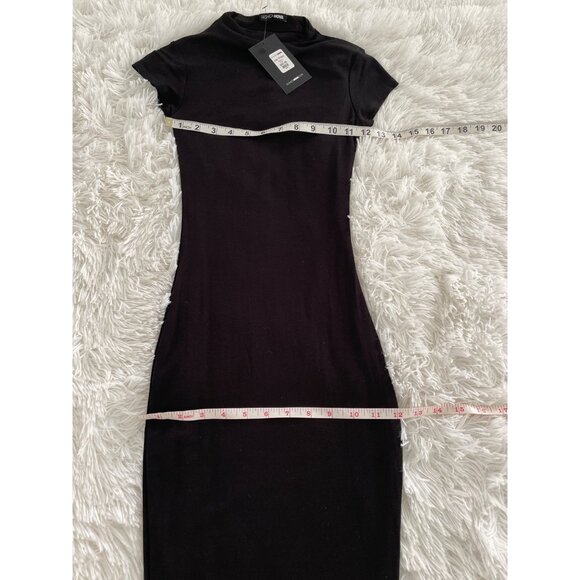 FashionNova Joji Dress Black Slim Fit Knee-Length Bodycon XS - Picture 6 of 7